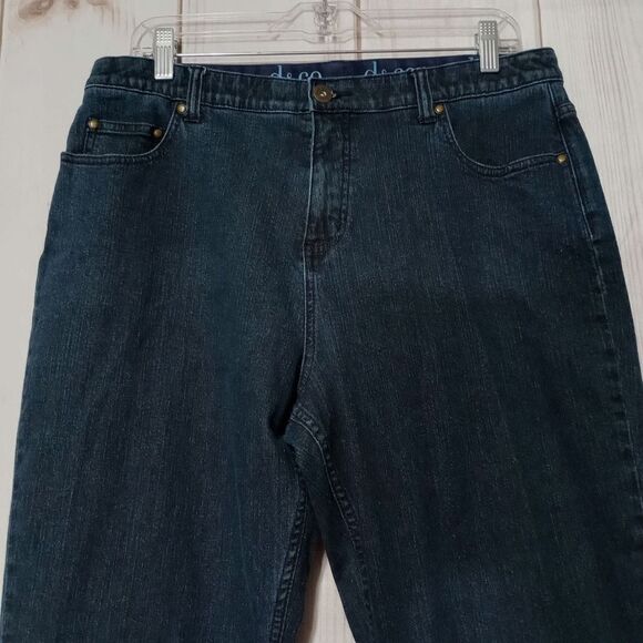 Denim and Co Jeans Ladies 16 Petite Dark Wash Comfort Waist - Picture 3 of 8